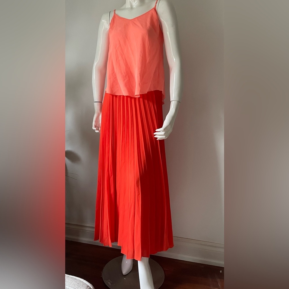 COS Vibrant Orange pleated maxi skirt - Picture 1 of 7